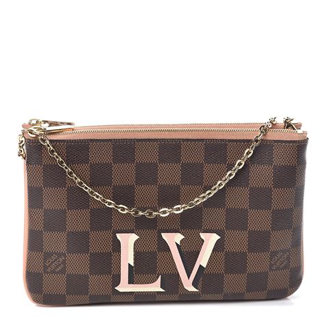 louis vuitton double zip pochette damier ebene|Louis Vuitton Damier Ebene backpack.